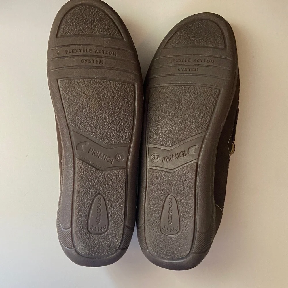 Primigi Boys Suede Loafers Preppy Casual Nubuck Brown Italian Leather Size 35
